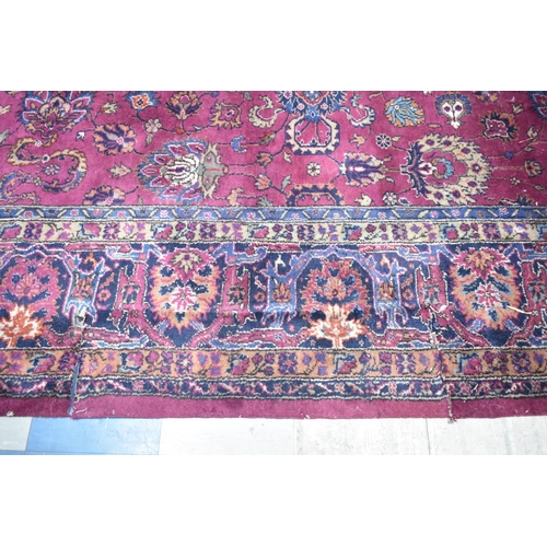 459 - A Large Vintage Pattern Carpet, 534x365cm, Complete but Has Small Cut to Fit Fireplace