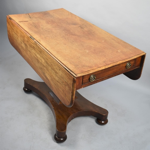 462 - A 19th Century Mahogany Drop Leaf Centre Table with Single Drawer, 105cm Wide