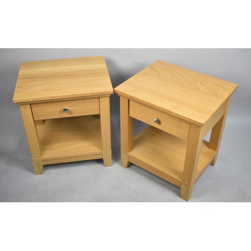 468 - A Pair of Modern Bedside Tables with Drawers, 52cm wide