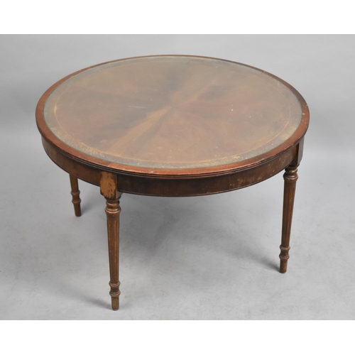 474 - A Circular Coffee Table with Tapering Reeded Supports, 74cm Diameter