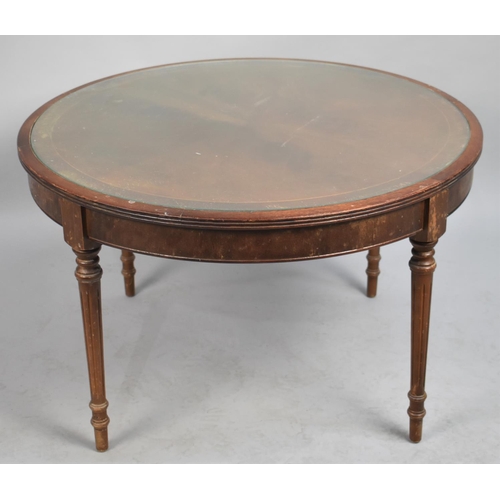 474 - A Circular Coffee Table with Tapering Reeded Supports, 74cm Diameter