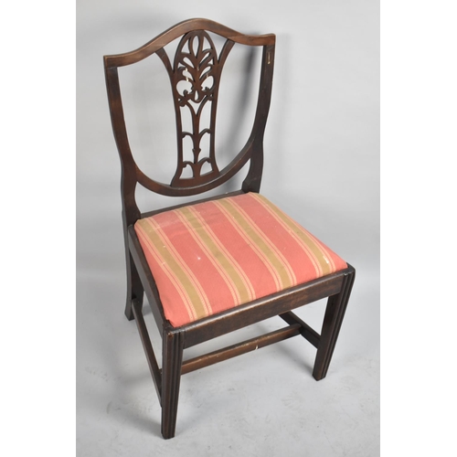 481 - A 19th Century Mahogany Framed Shield Backed Side Chair