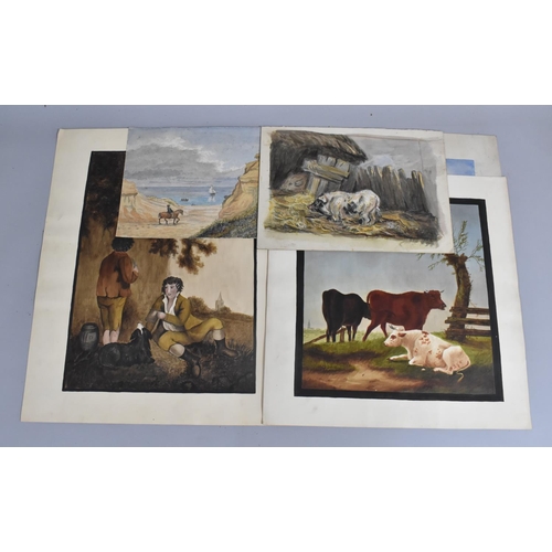 487 - A Collection of 19th Century Unframed Watercolours