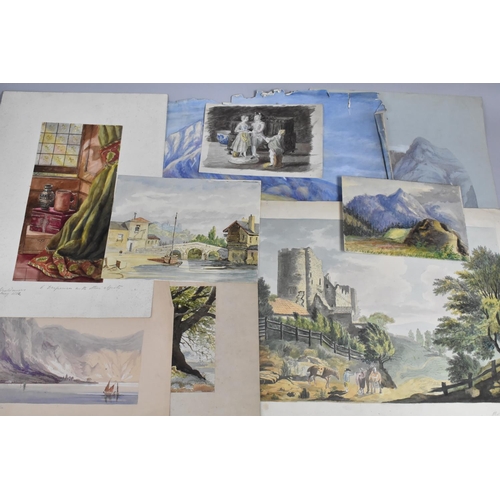 488 - A Collection of 19th Century Unframed Watercolours