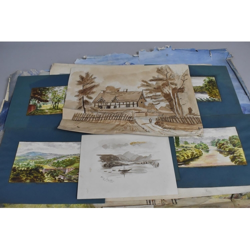 488 - A Collection of 19th Century Unframed Watercolours