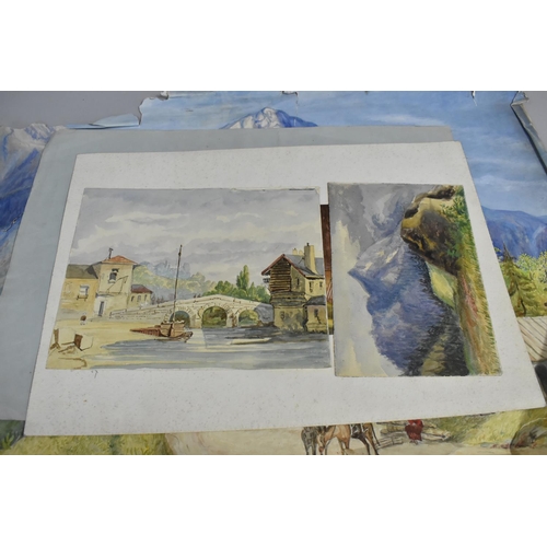 488 - A Collection of 19th Century Unframed Watercolours