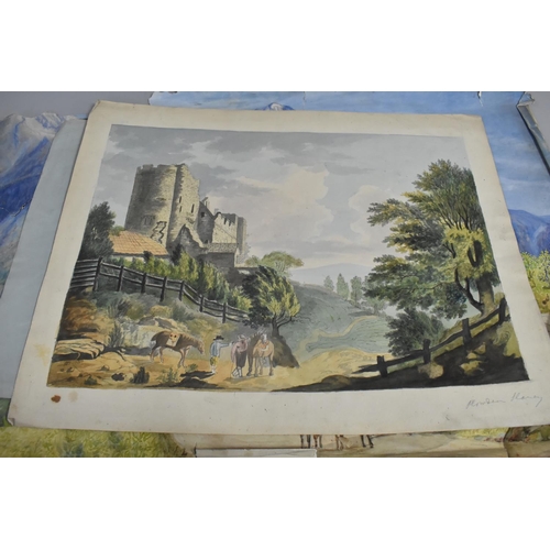 488 - A Collection of 19th Century Unframed Watercolours