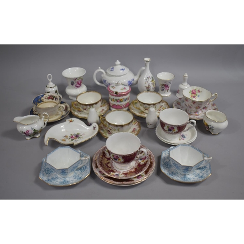 495 - A Collection of Various Ceramics to comprise Teacups and Saucers, Bachelor's Coalport Teapot, Vase E... 