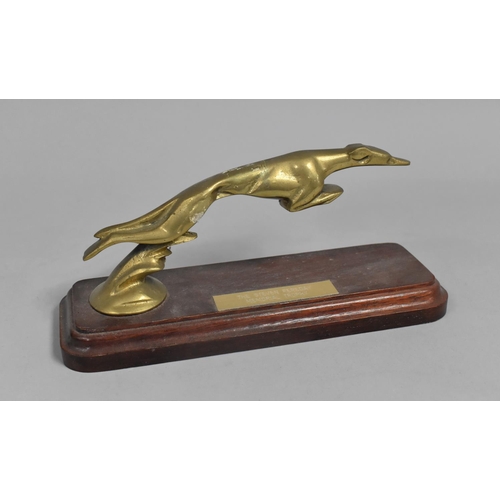 66 - A late 20th Century Greyhound Racing Trophy on Mahogany Plinth Base, 22cms Long