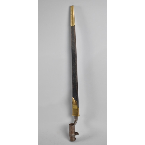 68 - A19th Century 1853 Pattern Socket Bayonet with Triangular Section Blade, Complete with Brass Mounted... 