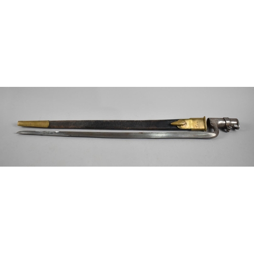 68 - A19th Century 1853 Pattern Socket Bayonet with Triangular Section Blade, Complete with Brass Mounted... 