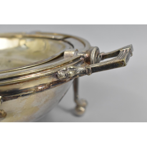 77 - A Late Victorian/Edwardian Silver Plated Oval Breakfast Dish with Hinged Domed Cover and Tapering Re... 