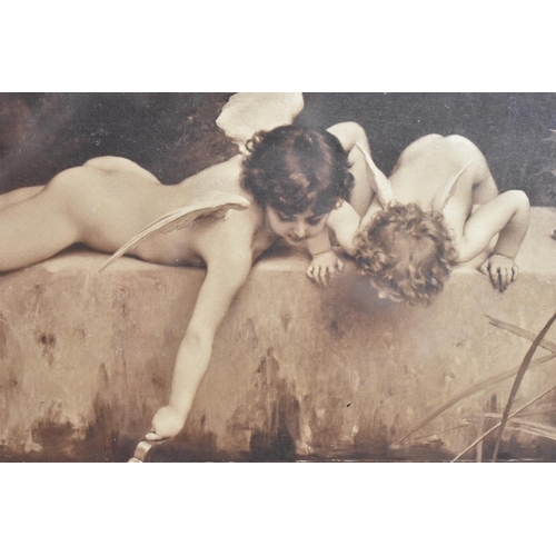 87 - A Framed Monochrome Print, The Rescue after Munier, 28 by 15cms