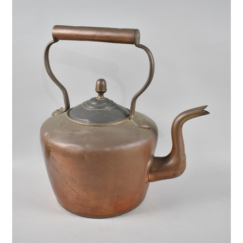 90 - A Late 19th/Early 20th Century Large Copper Kettle, 36cms High