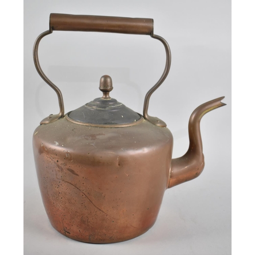 90 - A Late 19th/Early 20th Century Large Copper Kettle, 36cms High