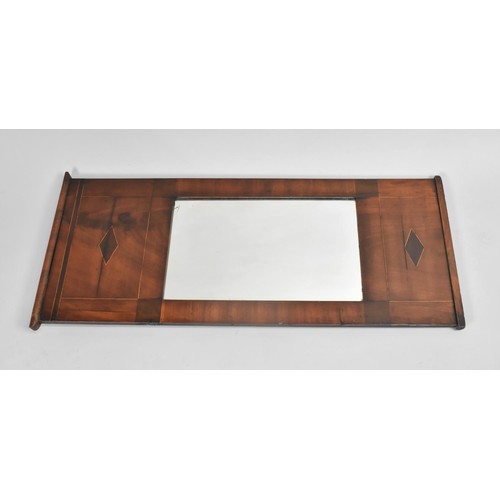 221 - A Nice Quality Inlaid Mahogany Wall Mirror in the Beidermeier Style, 91x40cms