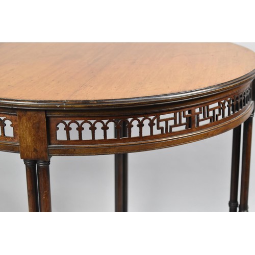 101 - An Edwardian Circular Mahogany Occasional Table with Pierced Border and Stretchers, Triple Circular ... 