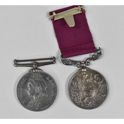 258 - A Victorian Volunteer Long Service Medal (Unnamed) and a Victorian Long Service, Good Conduct Medal ... 