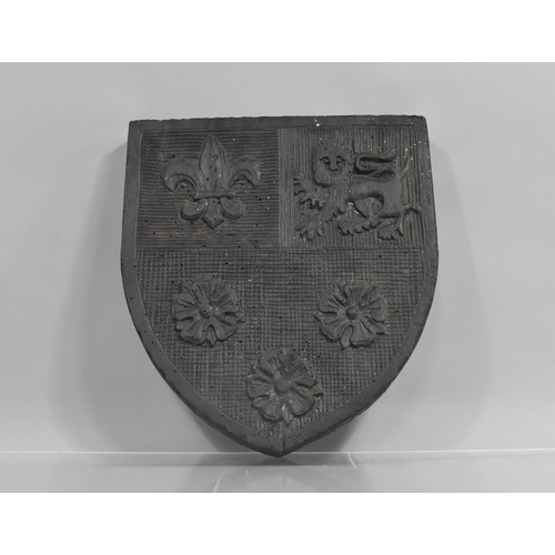 213 - A Carved Wooden Heraldic Shield, 30cms High