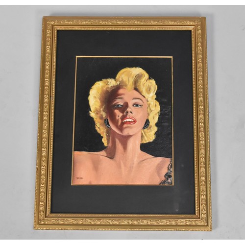 218 - A Framed Oil on Board, 'Marilyn' by Bruce S Harris, 20x27cm