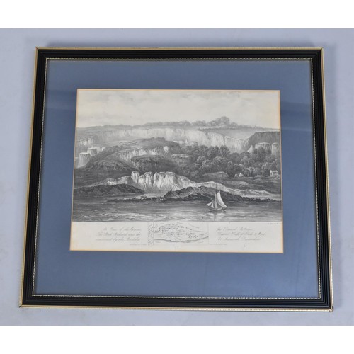 219 - A Framed 19th Century Engraving 'View of The Chasm, The Sunk Orchard....' at Axmouth Devonshire' 24x... 