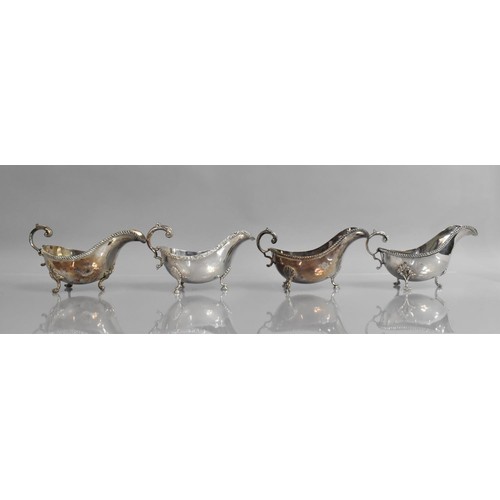 190 - A Collection of Four Sheffield and Silver Plate Sauce Boats, 20cms Long