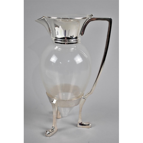 101 - A Silver Plated and Glass Jug Stamped Designed by Dr C Dresser