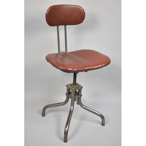 111 - A Vintage Metal Based Industrial Swivel Chair