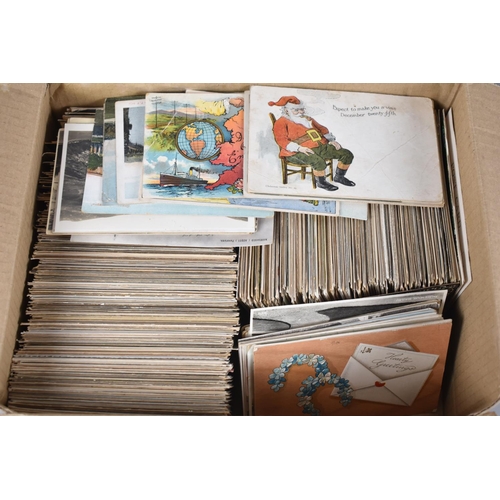 132 - A Box Containing Approx 950 Mixed Late Victorian and Edwardian Postcards, Greeting Cards Etc