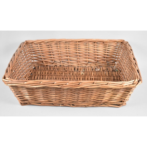 140 - A Vintage Rectangular Wicker Basket, 53x38cms