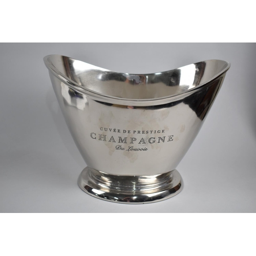141 - A Large Silver Plated Double Champagne Bucket, 35cms Wide and 26cms High