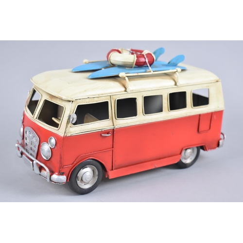 142 - A Tin Plate Model of a Surfing Campervan 25cms Long