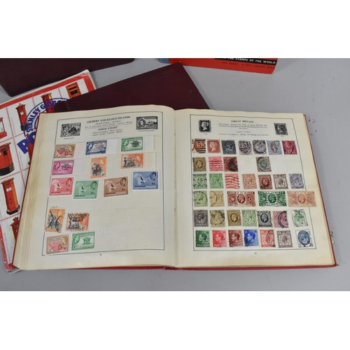 149 - A Collection of Five Vintage Stamp Albums Containing Victorian and Later World Stamps, First Day Cov... 
