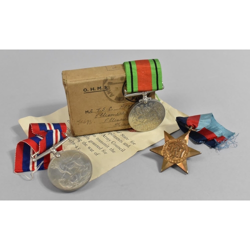 161 - A Collection of Three WWII Medals Awarded to TFC Page to Comprise 1939-45 Star, Defence Medal and 19... 