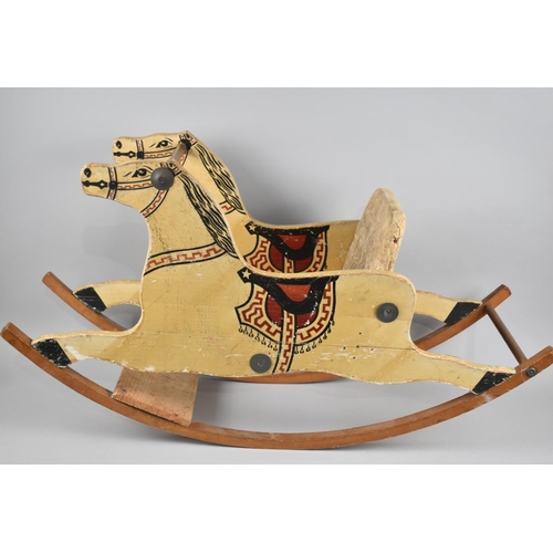 168 - A Vintage Painted Childs Rocking Horse, 88cms Long