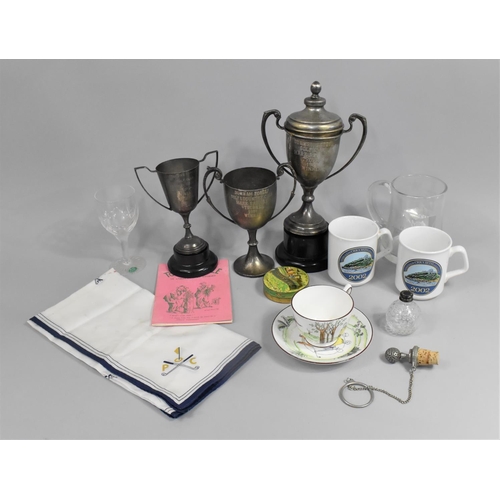 173 - A Collection of Sundries to include Golf Trophies, Glassware, Golf Club Mugs and Cup and Saucer Etc