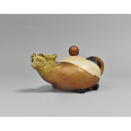 214 - A Chinese Archaic Style Teapot in the Form of a Dragon, 15cm wide