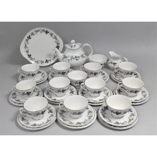 261 - A Royal Doulton Burgundy Pattern Teaset to Comprise Cups, Saucers, Side Plates, Teapot, Cakeplate et... 