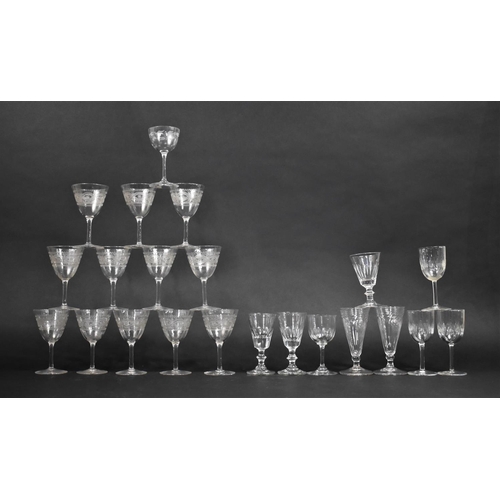 323 - A Collection of Various 19th Century and Later Glass to Comprise Etched Sherries etc