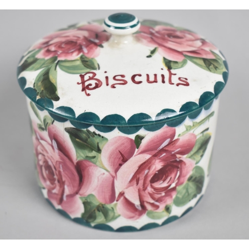 337 - A Wemyss Lidded Biscuit Barrel, Condition Issues, 11cm high