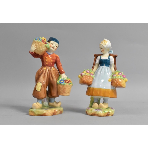 341 - A Pair of Royal Worcester Dutch Boy and Dutch Girl Figures, Modelled by F Gertner