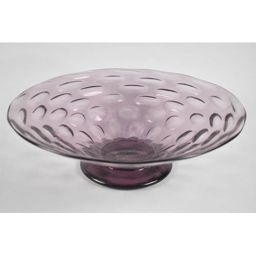 351 - A Whitefriars Aubergine Comet Glass Bowl by William Wilson, 30cms Diameter