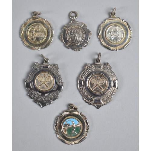 362 - A Collection of Base Metal and Enamelled Tennis Medals