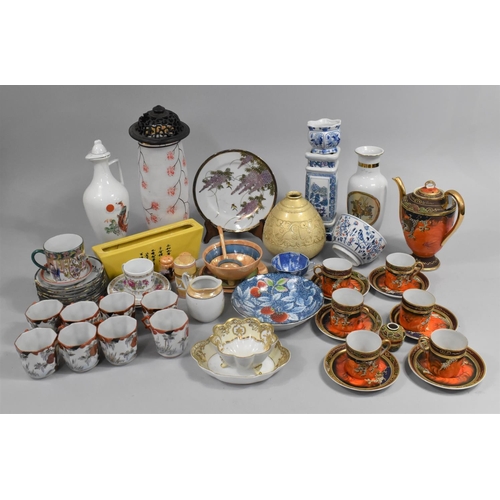 377 - A Collection of Various Oriental Items to comprise Japanese Satsuma Part Coffee and Tea Sets, Chines... 