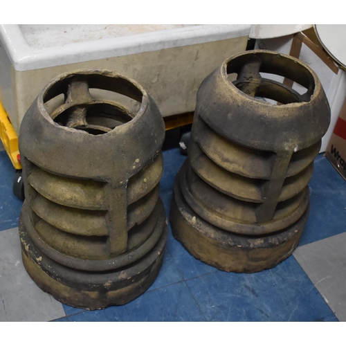 380 - Two Vintage Chimney Pots, 48cms High (Condition issues)