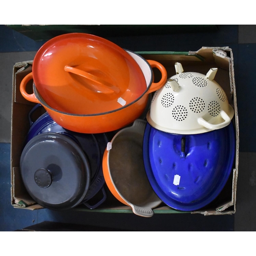 400 - A Collection of Various Enamelled and Other Cooking Pans