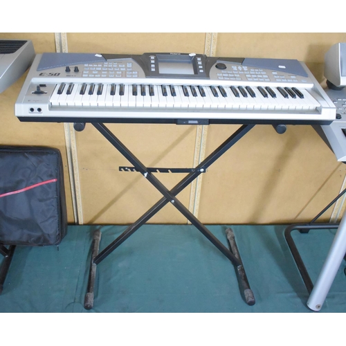 416 - A Roland E-50 Music Workstation Keyboard on Stand