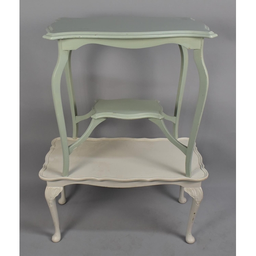 426 - An Edwardian Occasional Table and a Mid 20th century Coffee Table Painted White and Duck Egg Blue