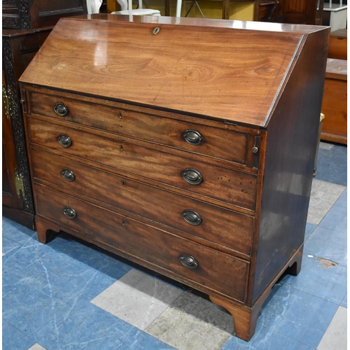 430 - A George III Mahogany Bureau with Fall Front to Fitted Interior, Four Long Graduated Drawers, Bracke... 