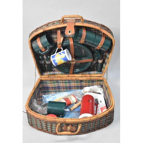 63 - A Late 20th Century Wicker Picnic Basket with Contents